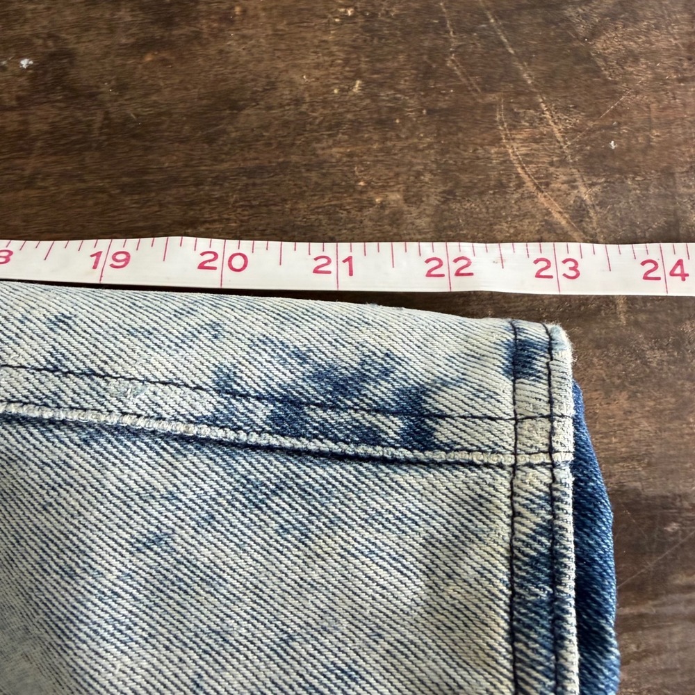 Heavily Distressed Denim Trench Coat Jacket Unisex L Large Grunge Goth Oversize - Picture 6 of 14
